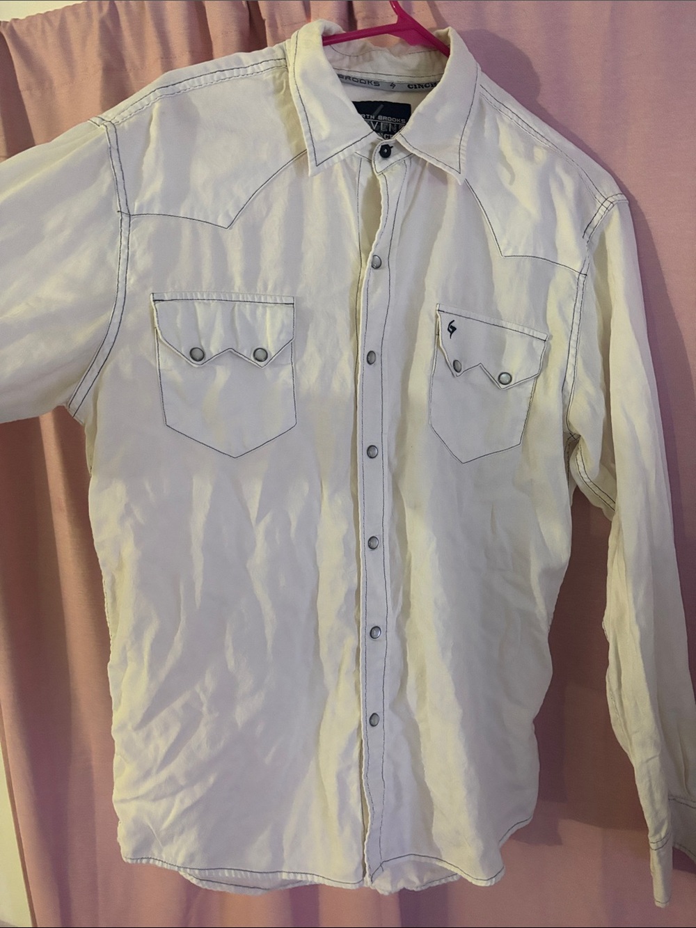 Cinch Men's Ivory Western Snap Shirt with Contrast Stitching